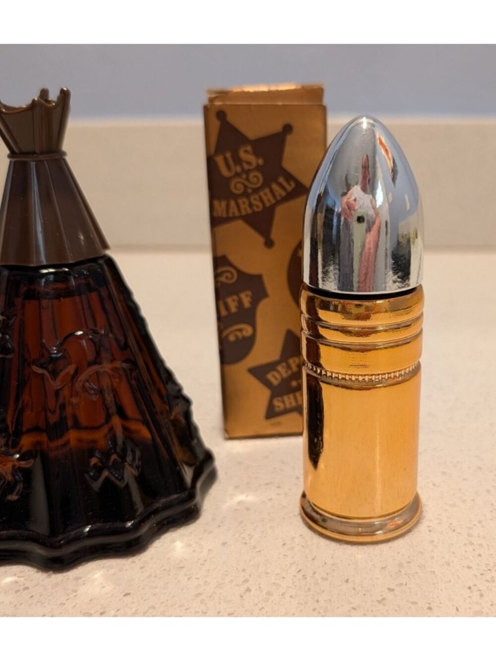 Vintage Avon Indian TeePee Cologne Bottle Wild West Bullet Decanter 1970s - Picture 7 of 16
